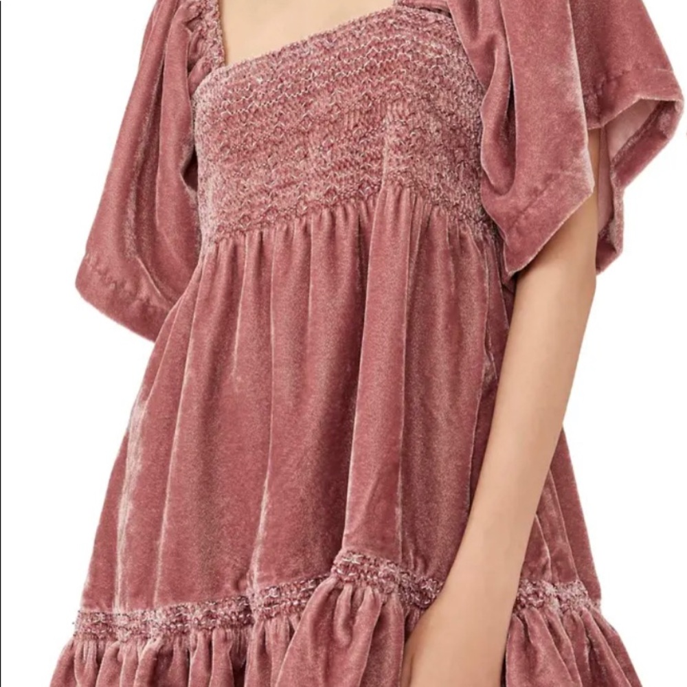 Free People Easy To Love Velvet Mini Dress